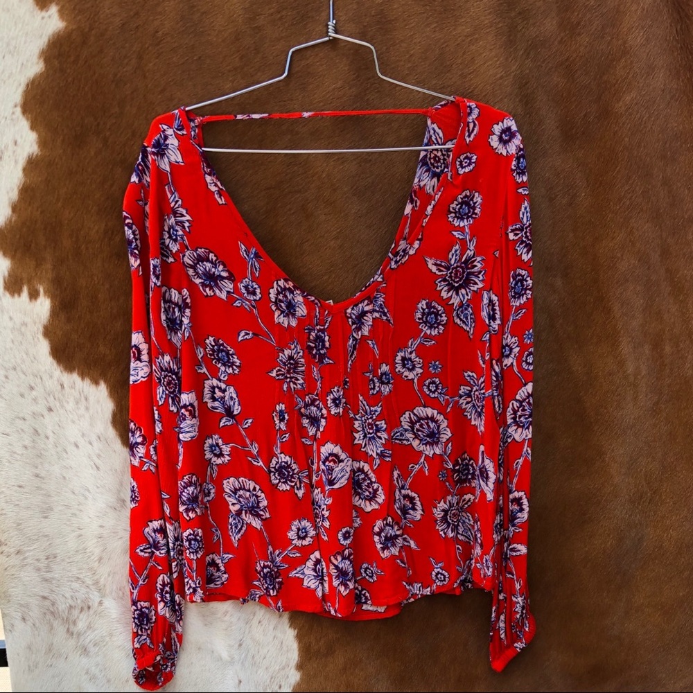Billabong red floral tunic